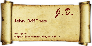Jehn Dénes névjegykártya